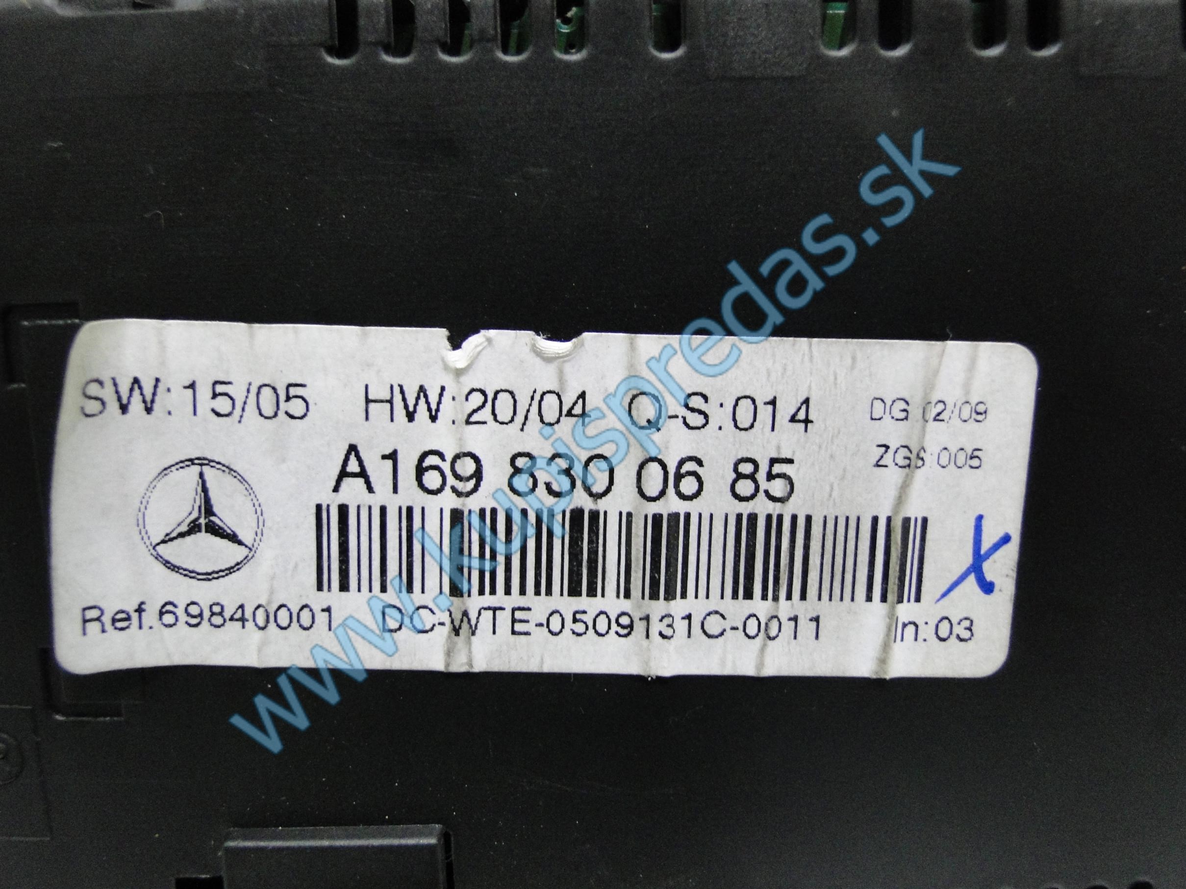 Ovládací modul klímy MERCEDES A W169  